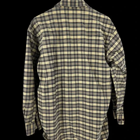 Lucchese 1883 Mens Tan Plaid Long Sleeve Western Button Down Shirt Large- Cotton - Picture 3 of 8